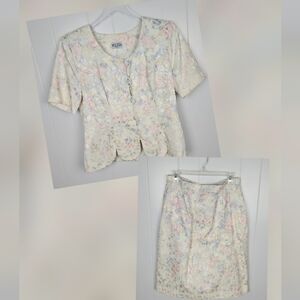 Vintage Melissa Petite Wmns 16 Two Piece Outfit Skirt & Blouse